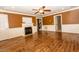 Living room with hardwood floors, fireplace, and high ceilings at 270 W Silverado Ct, Kenly, NC 27542