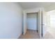 Empty closet with wire shelving and double doors at 308 Johnson Ridge Way, Four Oaks, NC 27524