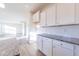 White kitchen with granite countertops and ample cabinet space at 308 Johnson Ridge Way, Four Oaks, NC 27524