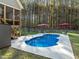 Inviting kidney-shaped pool with a surrounding patio at 40 Yellowstone Ct, Youngsville, NC 27596