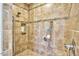 Walk-in shower with tiled walls and built-in seat at 4034 S Mcdowell, Pittsboro, NC 27312