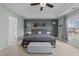 Main bedroom with king-size bed and access to en-suite bathroom at 4236 Amber Stone Way, Durham, NC 27704