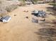 Aerial view of house, detached garage, and large lot at 430 Federal Rd, Benson, NC 27504