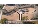 Aerial view of property showcasing the house, driveway, and surrounding landscape, with defined property lines at 430 Federal Rd, Benson, NC 27504