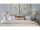 King size bed with stylish bedding and decor at 437 Ashley, Sanford, NC 27330