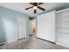 Bedroom with built-in shelves and a Murphy bed at 706 Sleepy Creek Dr, Durham, NC 27713