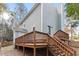 Two-story home with gray siding and wooden deck at 706 Sleepy Creek Dr, Durham, NC 27713