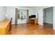 Home office with hardwood floors and a window overlooking the yard at 11712 Black Horse Run, Raleigh, NC 27613