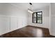 Formal dining room featuring hardwood floors and chandelier at 195 Daniel Ridge Ln, Roxboro, NC 27574