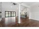 Open living room with hardwood floors and fireplace at 195 Daniel Ridge Ln, Roxboro, NC 27574
