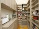 Well-organized pantry with ample shelving and storage for kitchen essentials at 196 Paces Mill Trl, Pittsboro, NC 27312