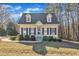 Charming yellow house with blue shutters and well-maintained lawn at 215 W Chestnut Ave, Wake Forest, NC 27587