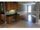 Kitchen with a built-in desk and access to the living room at 223 Shalimar Dr, Durham, NC 27713