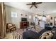 Bright living room with modern furnishings, open layout, and direct access to a contemporary kitchen at 404 Andrews Rd, Durham, NC 27705