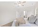 Bedroom with ceiling fan and access to bathroom at 435 Iris Bryant Rd, Dunn, NC 28334