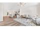 Spacious living room with hardwood floors, and an open floor plan at 435 Iris Bryant Rd, Dunn, NC 28334