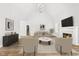 Bright living room featuring a fireplace, hardwood floors and recessed lighting at 5377 River Buck Rd, Spring Hope, NC 27882
