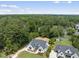 Overhead shot of a stunning modern home surrounded by dense greenery and mature trees at 5820 Shawood Dr, Raleigh, NC 27609