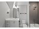 Modern bathroom with tile backsplash and a bathtub with shower at 5820 Shawood Dr, Raleigh, NC 27609