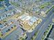 Aerial view of community pool, playground, and surrounding townhomes at 6134 Giddings St, Raleigh, NC 27616