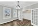 Home office with hardwood floors and french doors at 6134 Giddings St, Raleigh, NC 27616