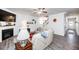 Spacious living room with a fireplace and hardwood floors at 98 Panmure, Rocky Mount, NC 27804