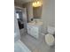 Modern bathroom with white vanity and patterned tile at 1014 E Jones St, Raleigh, NC 27601