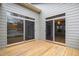 Wood deck with sliding glass doors and view of the backyard at 1400 Basley St, Wake Forest, NC 27587