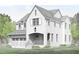 Architectural rendering of a charming two-story home with a three-car garage at 1725 Burnette Garden Path, Raleigh, NC 27612