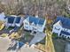 Two-story house aerial view, driveway, and yard at 2901 Alder Ridge Ln, Raleigh, NC 27603