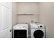 Laundry room with washer, dryer, and shelving at 2901 Alder Ridge Ln, Raleigh, NC 27603