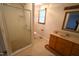 Clean bathroom with a shower/tub combo and vanity at 315 Lakeshore Dr, Hillsborough, NC 27278