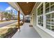 Spacious front porch with wood posts and a view of the street at 504 Branch St, Raleigh, NC 27601