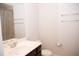 Simple bathroom with single vanity, toilet and shower at 705 Traditions Grande Blvd, Wake Forest, NC 27587