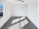Bright bedroom with grey carpet and ceiling fan at 83 Valleyfield Dr, Clayton, NC 27527