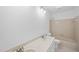 Clean bathroom with double vanity and shower/tub combo at 1800 Deer Fern Dr, Raleigh, NC 27606