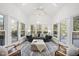 Sunroom features a vaulted ceiling, skylights, and access to backyard at 1800 Deer Fern Dr, Raleigh, NC 27606