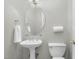 Simple bathroom with pedestal sink and toilet at 2008 Joelene Dr, Rocky Mount, NC 27803