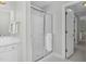 Clean bathroom with a shower and white vanity at 2008 Joelene Dr, Rocky Mount, NC 27803