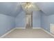 Upstairs bedroom with light blue walls and a carpeted floor at 2008 Joelene Dr, Rocky Mount, NC 27803
