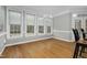 Bright breakfast room with hardwood floors and multiple windows at 2008 Joelene Dr, Rocky Mount, NC 27803