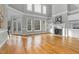 Spacious living room with hardwood floors and fireplace at 2008 Joelene Dr, Rocky Mount, NC 27803