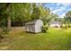 Large backyard with shed and fenced perimeter at 619 Barbour St, Clayton, NC 27520