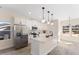 Modern kitchen with stainless steel appliances and an island at 1007 N King Ave, Dunn, NC 28334