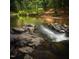 Rocky river with calm water and lush green banks at 1013 Prominence Dr., Homesite 22, Durham, NC 27712