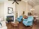 Spacious living room featuring a fireplace and comfortable seating at 116 Telluride Trl, Garner, NC 27529