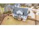 Aerial view of house, deck, and surrounding neighborhood at 1513 Hoke Landing Ln, Raleigh, NC 27603