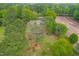 Lush trees surround a home, as seen from an aerial view, with a yard ready for outdoor enjoyment and entertainment at 1741 W Blackman Rd, Dunn, NC 28334