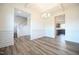 Dining room displaying staircase access, open design, and modern features at 223 Johnson Ridge Way, Four Oaks, NC 27524