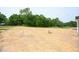 View of the backyard with a thin layer of hay over the soil at 247 Johnson Ridge Way, Four Oaks, NC 27524